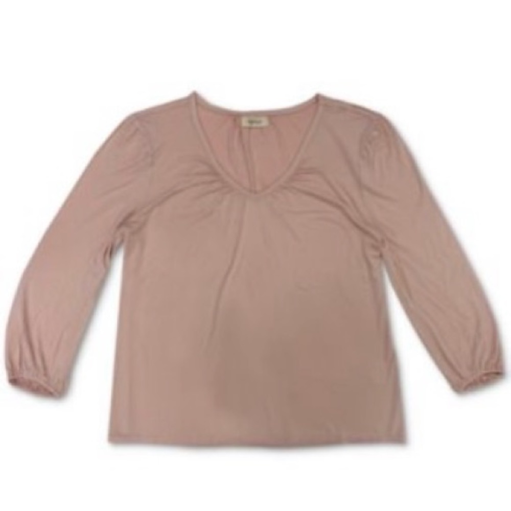 Plus Sized V-Neck Top in Whipped Rose Color